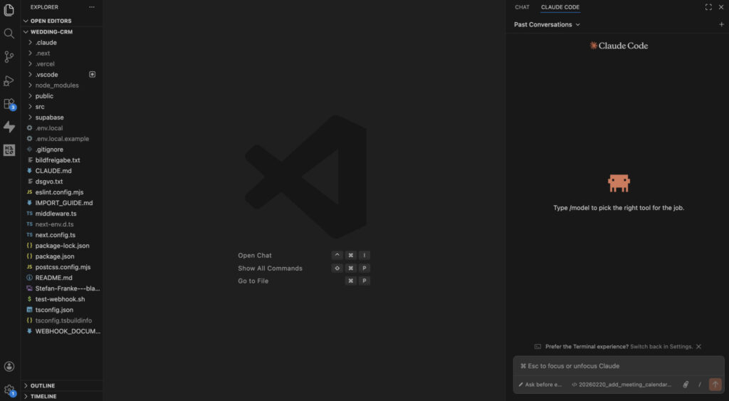 vibe coding vscode und claude