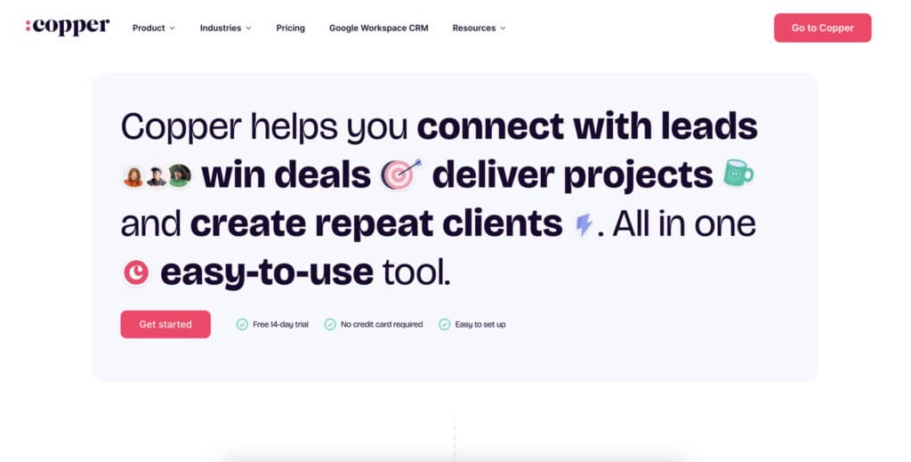 copper crm fotografie business