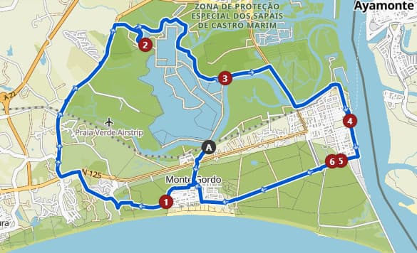 Laufstrecken Monte Gordo