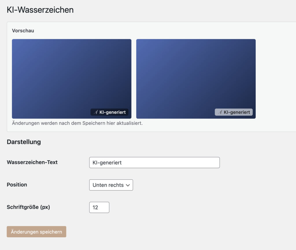 kennzeichnungspflicht ki generiert plugin wordpress